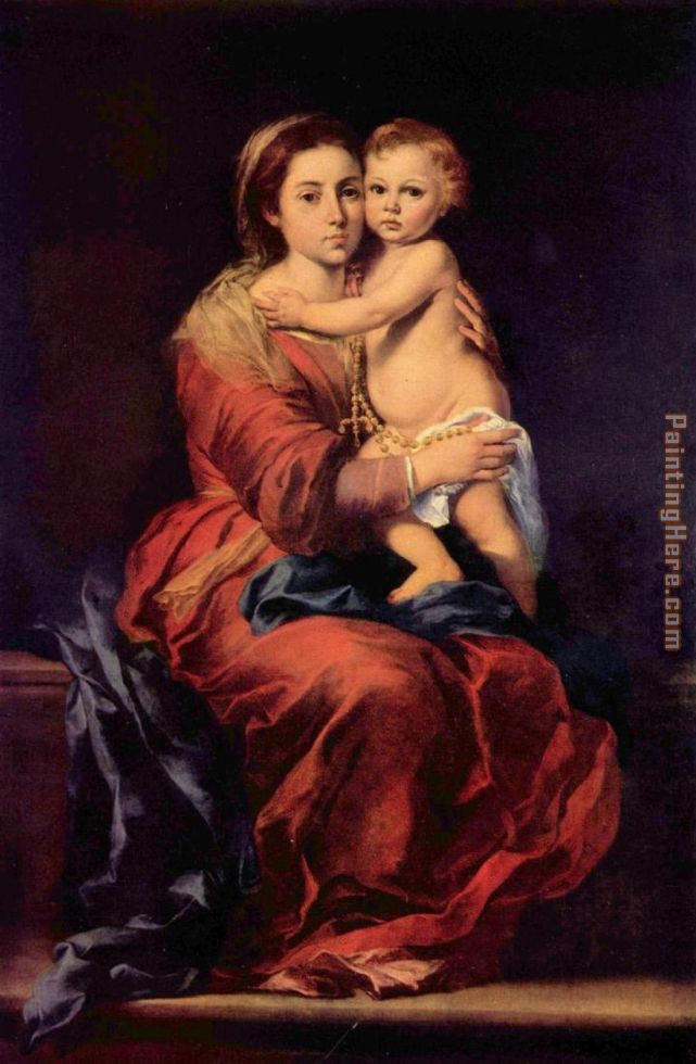 Madonna with the Rosary painting - Bartolome Esteban Murillo Madonna with the Rosary art painting